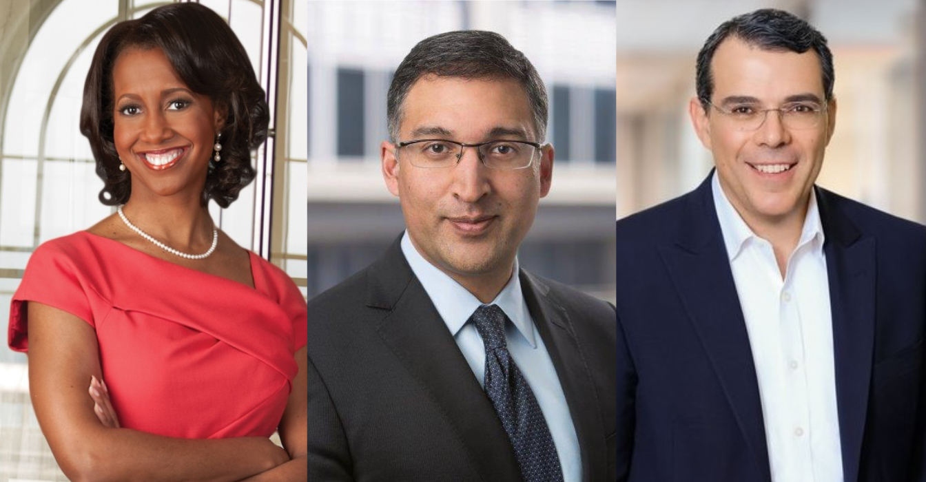 Cari Dawson (Alston & Bird), Neal Katyal (Hogan Lovells) and Steve D’Amore (Winston & Strawn)