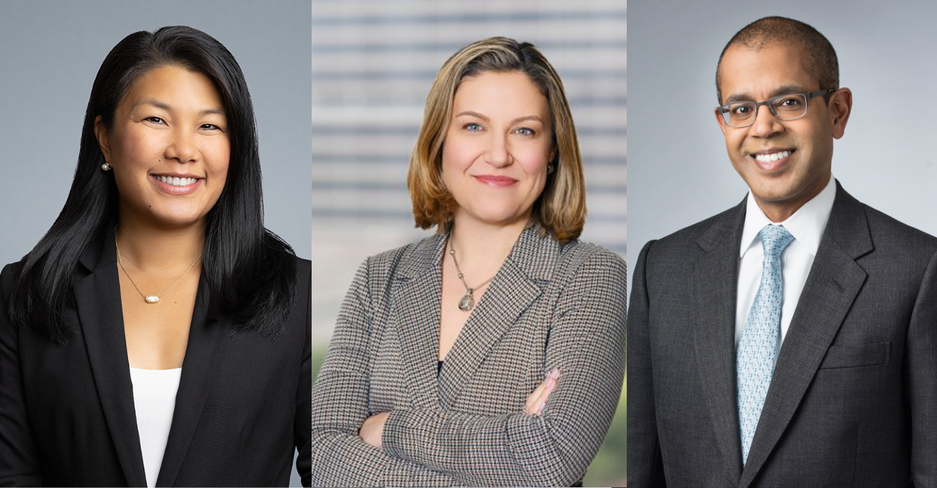 Alice Shih LaCour of Hilgers Graben; Eva Cole of Winston & Strawn; Kannon Shanmugam of Paul, Weiss.